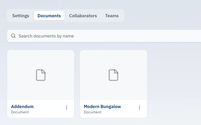 Two Documents on one Project: the original set and an addendum.